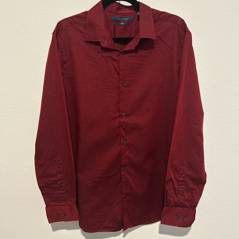 Perry Ellis Deep Red Dress Shirt